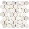 Calacatta Gold 2 inch Hexagon Mosaic Marble Tile in polished and honed finish