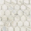 Calacatta Gold 2 inch Vortex Hexagon Mosaic Marble Tile in polished and honed finish