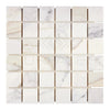 Calacatta Gold 2X2 Mosaic Marble Tile Sheet with Polished and Honed Finish