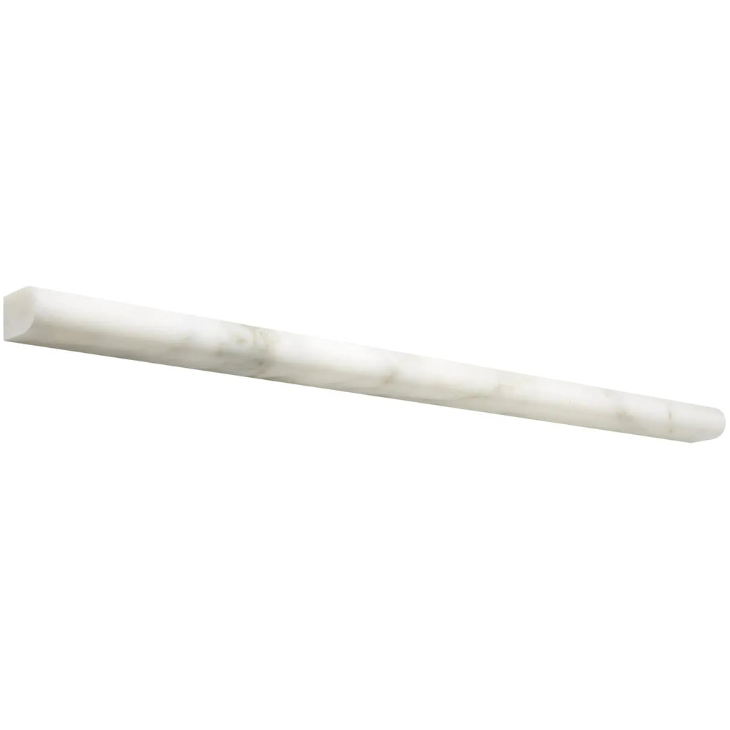 White marble pestle accompanying Calacatta Gold 3/4X12 Bullnose Liner product