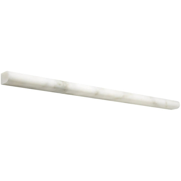 White marble pestle accompanying Calacatta Gold 3/4X12 Bullnose Liner product