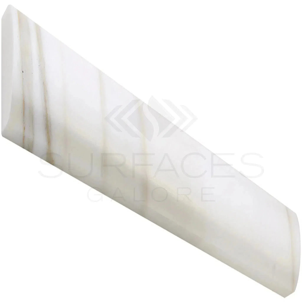 White marble quarter round trim for Calacatta Gold 3/4X12 Bullnose Liner polished or honed