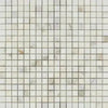 Square mosaic tile pattern of Calacatta Gold 5/8X5/8 Marble Tile in polished finish