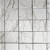 Calacatta Gold 5 Inch Hexagon Mosaic Marble Tile with a White Marble Pattern