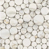 White marble circle mosaic from Calacatta Gold Bubbles Mosaic Marble Tile collection