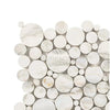 White marble circle mosaic from Calacatta Gold Bubbles Mosaic Marble Tile collection