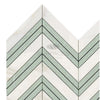 Calacatta Gold Chevron Mosaic Marble Tile with Ming Green, Polished or Honed Finish