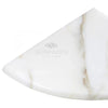 Triangular Calacatta Gold marble slab for elegant shower corner shelf design