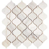 Calacatta Gold Lantern Arabesque marble mosaic tile in polished finish