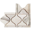 Arabesque marble tile featured in Calacatta Gold Lantern luxury border corner design