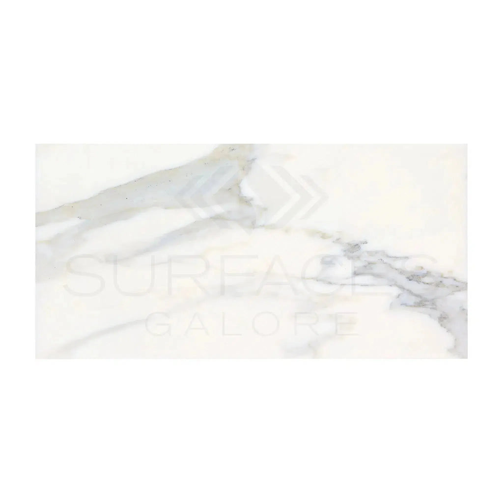 Calacatta Gold Marble 18X36 Polished Rectangular White Marble Tile Display