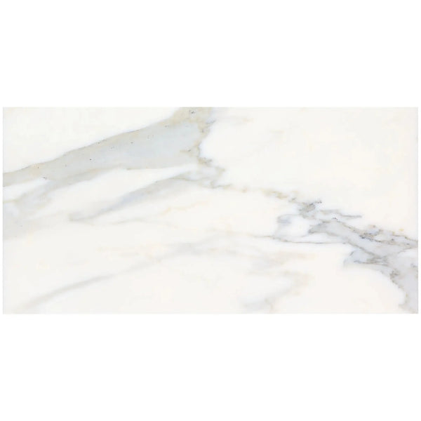 Calacatta Gold Marble 18X36 Polished or Honed white slab with elegant gray veining