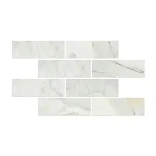 Calacatta Gold Marble 4X12 Polished or Honed White Marble-Patterned Subway Tiles