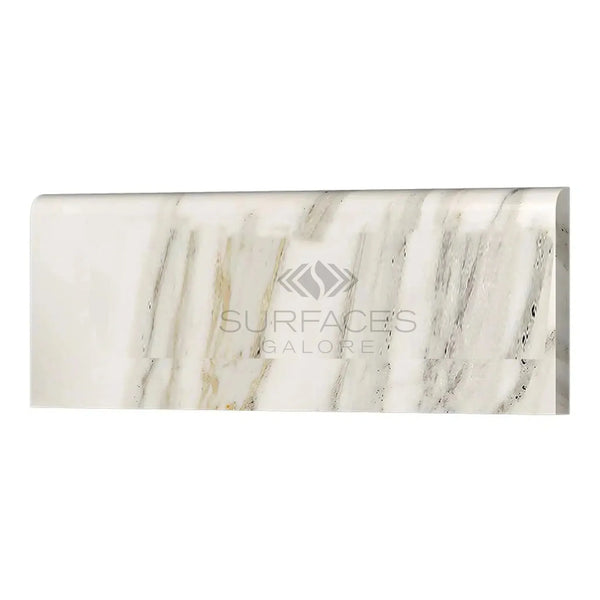 Calacatta Gold Marble countertop sample showcasing polished and honed surface finish