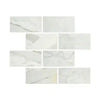 White marble-patterned Calacatta Gold Marble 6X12 Polished or Honed rectangular tiles