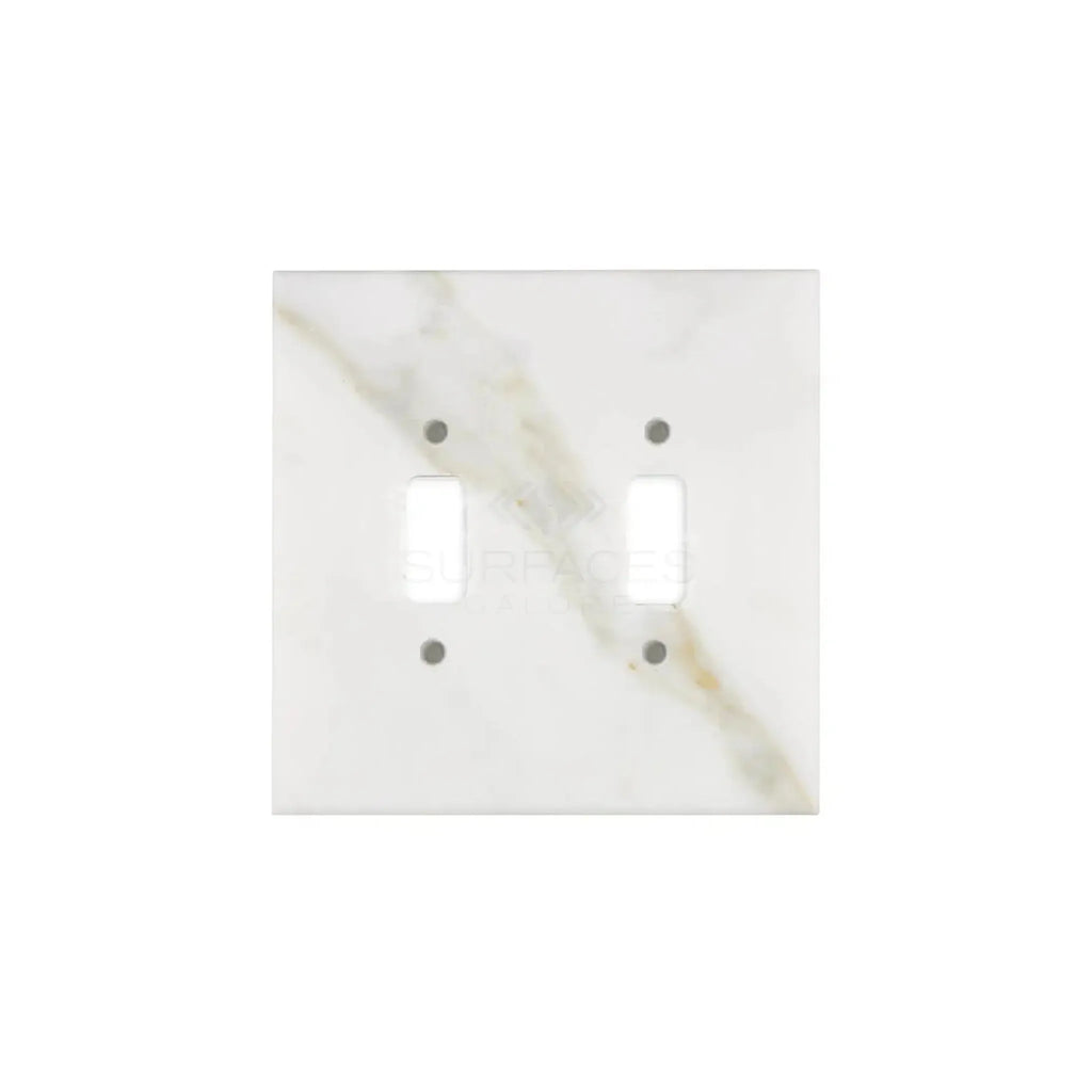 Calacatta Gold Marble Double Toggle Plate Switch Wall Plate for elegant decor