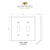 Calacatta Gold Marble Double Toggle Switch Plate Diagram for wall installation details