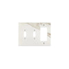 Calacatta Gold Marble Double Toggle Rocker Switch Wall Plate with elegant marble pattern