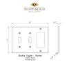 Calacatta Gold Marble Double Toggle Rocker Switch Plate Diagram Illustration