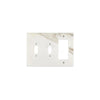 Calacatta Gold Marble Double Toggle Rocker Switch Wall Plate with elegant marble pattern