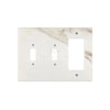 Calacatta Gold Marble Double Toggle Rocker Switch Wall Plate with elegant marble pattern