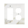 Marble-patterned Calacatta Gold Rocker Duplex Switch Wall Plate for elegant interiors