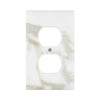 Marble-patterned duplex outlet cover in Calacatta Gold design for elegant interiors