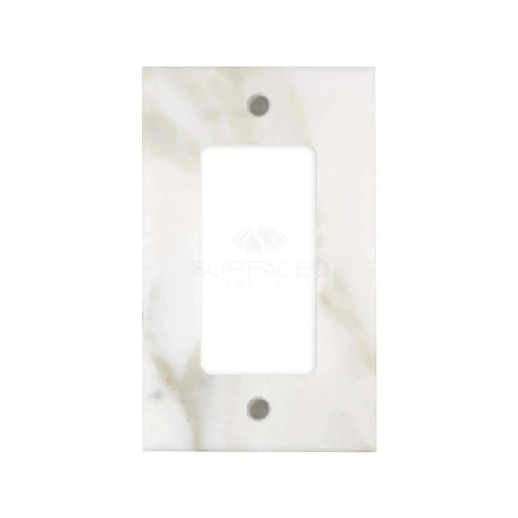 Calacatta Gold Marble Single Rocker Plate Switch Wall Plate with elegant design