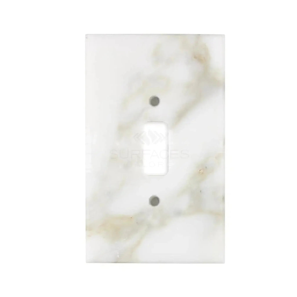 Calacatta Gold Marble Single Toggle Plate Switch Wall Plate elegant design and finish