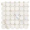 Calacatta Gold Octagon and Diamond Mosaic Marble Tile in Polished or Honed finish