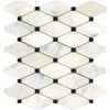 Calacatta Gold Octave Mosaic Marble Tile featuring elegant white and black diamond pattern