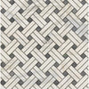 Herringbone tile pattern in Calacatta Gold Stanza Mosaic Marble Tile, polished finish