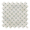 Calacatta Gold Stanza Herringbone Mosaic Tile with Ming-Green Polished or Honed Finish