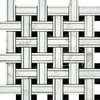 Woven marble tile pattern of Calacatta Gold Triple-Weave Mosaic Marble Tile