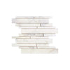 Calacatta Oliva Marble Manhattan Mosaic Tile in polished white marble finish