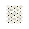 Calacatta Oliva Marble Octave Long Octagon with Black Mosaic Tile Polished or Honed