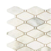 Calacatta Oliva Marble Octave Long Octagon with White Marble Diamond Mosaic Tile