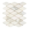 Calacatta Oliva Marble Octave Long Octagon with diamond-patterned mosaic tile