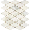 Diamond-patterned Calacatta Oliva Marble Octave and Mosaic Tile in polished or honed finish