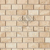 Beige marble brick mosaic tile in Cappuccino Marble 1X2 polished design