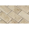 Cappuccino Marble 2X4 Deep-Beveled Brick Mosaic Tile in polished rectangular format