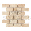 Beige Brick Mosaic Tile displayed in Cappuccino Marble 3X6 Polished product