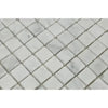 Carrara White 1X1 Mosaic Marble Tile showcasing polished and honed white marble tiles