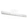 Carrara White 1X12 Quarter-Round Trim Molding in polished white marble pencil tile