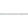 White marble pencil tile in Carrara White 1X12 Quarter-Round Trim Molding