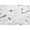 Carrara White 1X2 Brick Mosaic Marble Tile Split-Faced with white stacked stone wall