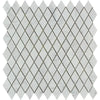 Carrara White 1X2 Diamond Rhomboid Polished Marble Mosaic Tile in White