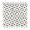 Carrara White 1X2 Diamond Rhomboid Mosaic Marble Tile in polished and honed finish