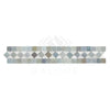 Mosaic tile border of Carrara White 2X12 BIAS with Blue-Gray Polished or Honed finish