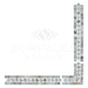 Mosaic tile border featuring Carrara White with Blue-Gray in polished or honed finish